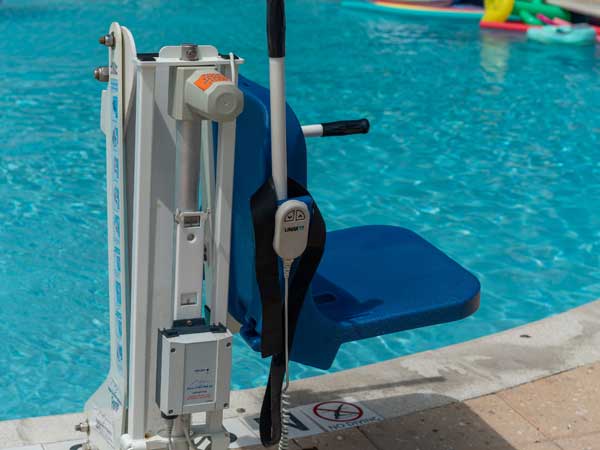 Pelican beach ada pool lift.