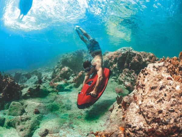 Seabob underwater.