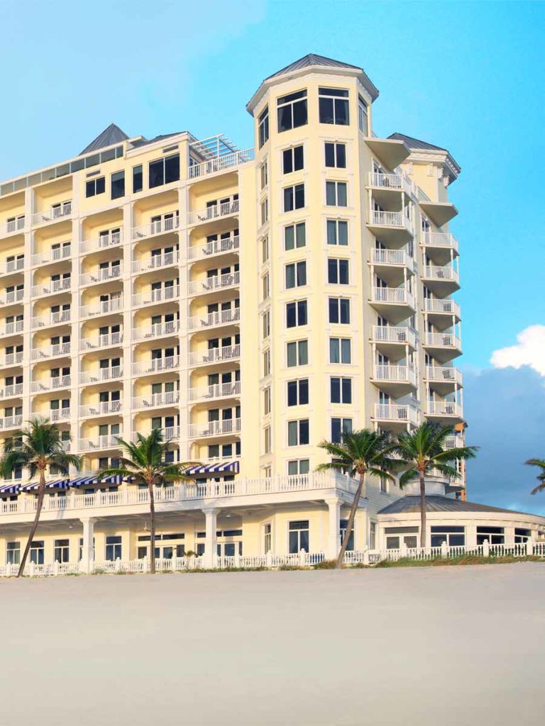 Exterior view of Pelican Grand Beach Resort.
