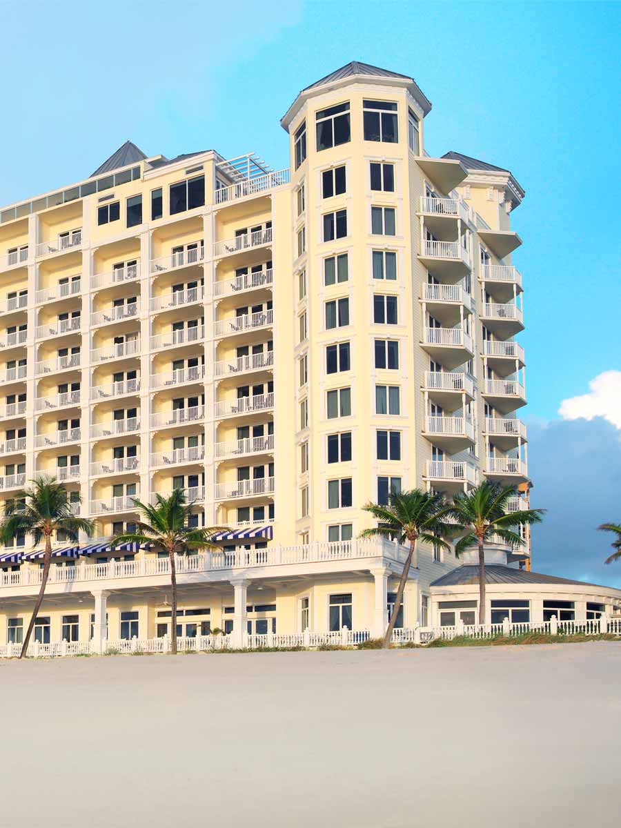 Exterior view of Pelican Grand Beach Resort.