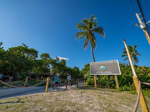 Hugh Taylor State Park sign.
