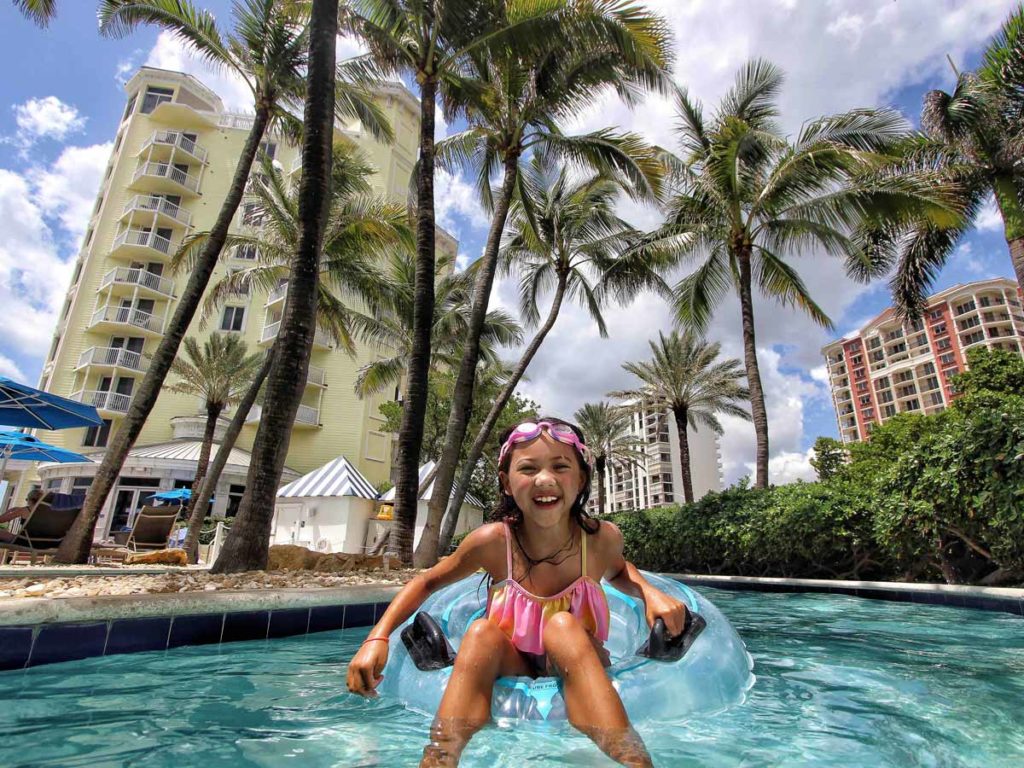 Girl On A Tube In The Lazy River.
