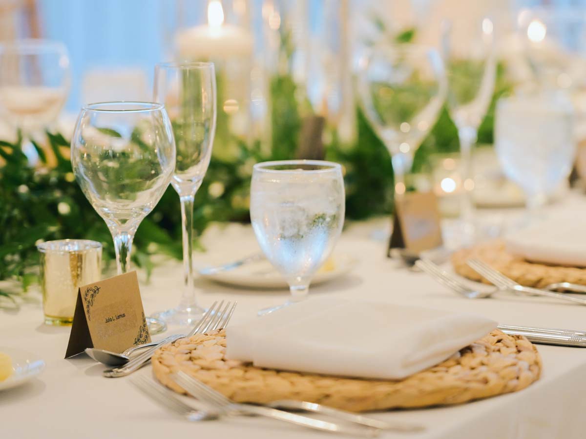 Place Setting At Wedding Reception.