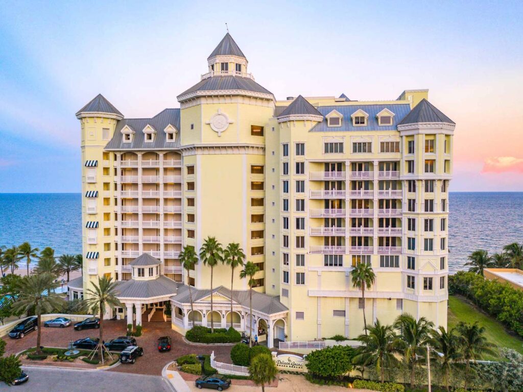 Aerial View Of Pelican Grand Beach Resort.