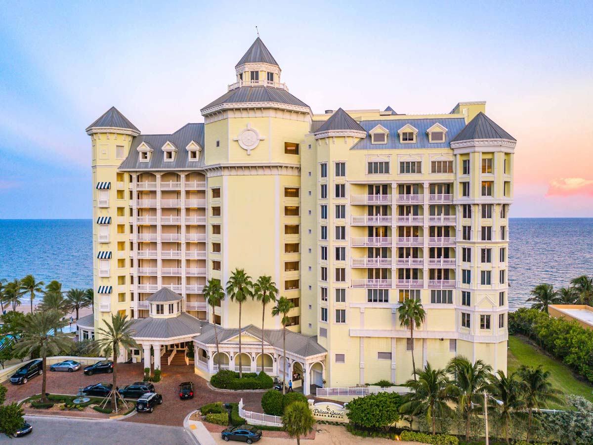 Aerial View Of Pelican Grand Beach Resort.