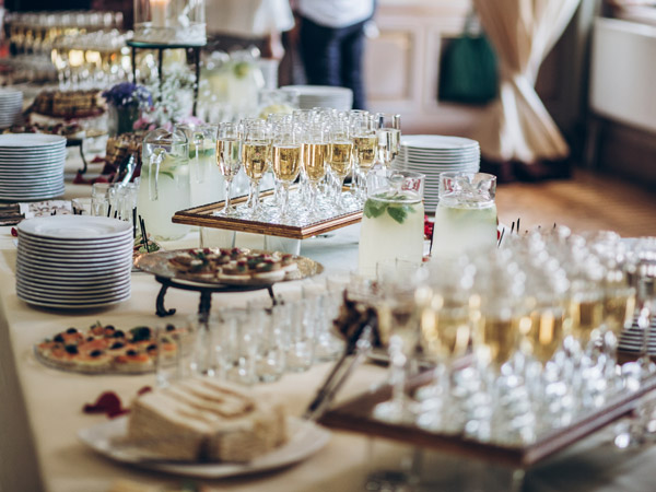 Festive Holiday Drink Table.