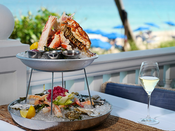 Oceanfront seafood tower at Pelican Grand Beach Resort Fort Lauderdale